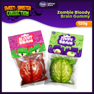 Candy Corner Halloween Gummy Brain with Candy Gel